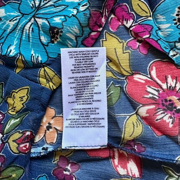 Kut From The Kloth Womens Floral Dark Teal Sheer Button-Up Blouse Size M - Picture 8 of 8